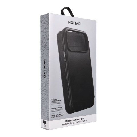 NOMAD futerał skórzany do IPHONE 18 Pro Max/17 Pro Max kompatybilny z MagSafe (Modern Leather Folio ECCO Leather) czarny