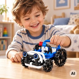 WOOPIE Twist Art Klocki Słomki Konstrukcyjne 3D Auto Niebieskie 49 el.