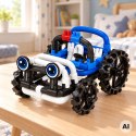 WOOPIE Twist Art Klocki Słomki Konstrukcyjne 3D Auto Niebieskie 49 el.