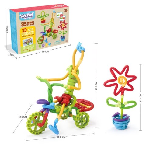 WOOPIE Twist Art Klocki Rurki Konstrukcyjne 3D Zestaw 85 el.
