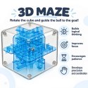 WOOPIE Labirynt 3D Kostka Logiczna z Kulką Łamigłówka Zręcznościowa Niebieska