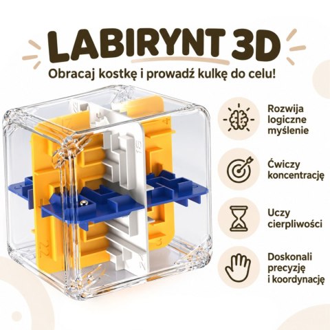 WOOPIE Łamigłówka Gra Logiczna Labirynt 3D Kostka Wielokolorowa