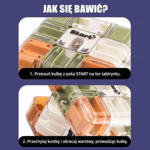 WOOPIE Łamigłówka Gra Logiczna Labirynt 3D Kostka Zielona