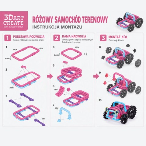WOOPIE Twist Art Klocki Rurki Konstrukcyjne 3D Auto 44 el.