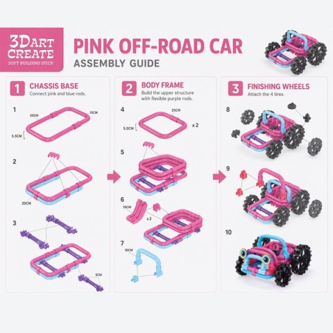WOOPIE Twist Art Klocki Rurki Konstrukcyjne 3D Auto 44 el.