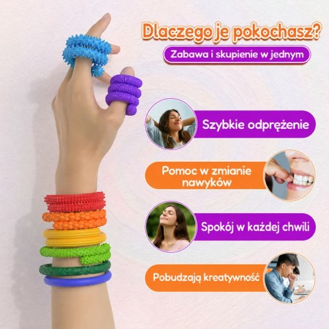 WOOPIE Twist Art Antystresowe Rurki 3D Sensoryczne Różne Struktury 8 el.