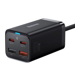 Baseus GaN3 Pro szybka ładowarka sieciowa GaN 2 x USB Typ C / 2 x USB 65W PD, QC4.0+, AFC, PPS + kabel USB Typ C - USB Typ C 1m