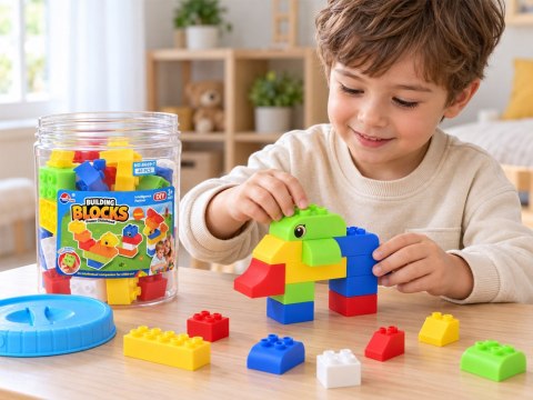 Klocki konstrukcyjne półmiękkie i sensoryczne w pudełku 41szt. ZA6247