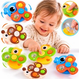 Zestaw spinnerów sensorycznych Pop It z przyssawkami x3 zwierzątka ZA6340