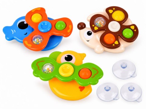 Zestaw spinnerów sensorycznych Pop It z przyssawkami x3 zwierzątka ZA6340