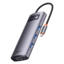 Baseus Metal Gleam Series stacja dokująca HUB 7 w 1 USB Typ C - 1 x HDMI / 1 x VGA / 3 x USB 3.2 Gen. 1 / 1 x Power Delivery / 1