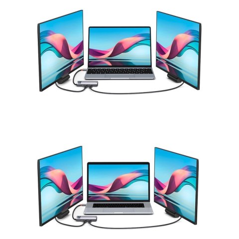 Baseus Metal Gleam Series stacja dokująca HUB 7 w 1 USB Typ C - 1 x HDMI / 1 x VGA / 3 x USB 3.2 Gen. 1 / 1 x Power Delivery / 1