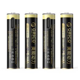 Bateria litowa Orico Ener-G EG7C 1,5 V 500mWh akumulator AAA USB-C z kablem ładującym 4 szt.