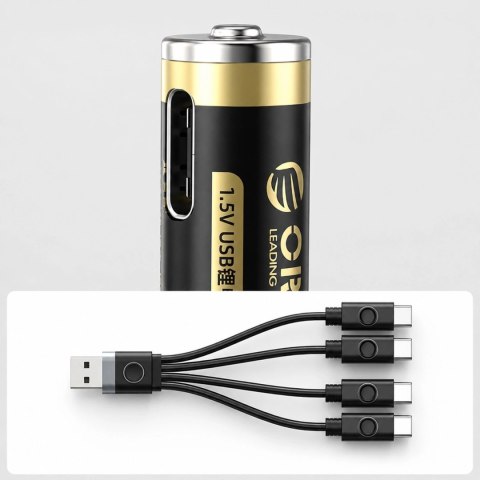 Bateria litowa Orico Ener-G EG7C 1,5 V 500mWh akumulator AAA USB-C z kablem ładującym 4 szt.