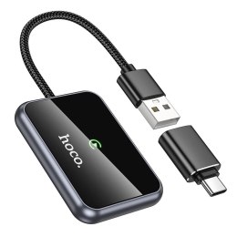 Bezprzewodowy adapter USB A / USB C CarPlay Hoco HU1 czarny