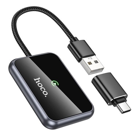 Bezprzewodowy adapter USB A / USB C CarPlay Hoco HU1 czarny
