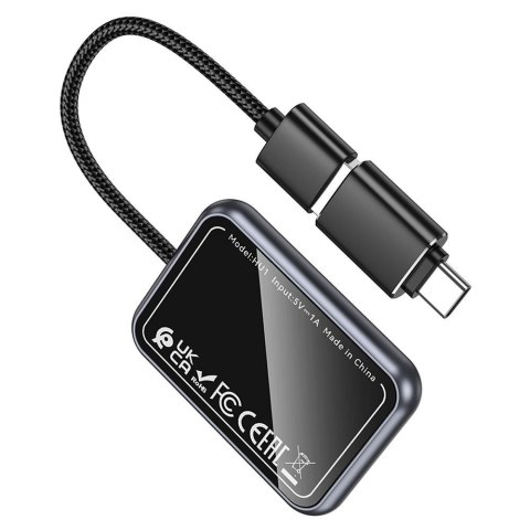 Bezprzewodowy adapter USB A / USB C CarPlay Hoco HU1 czarny