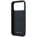 BMW futerał do IPHONE 18 Pro Max/17 Pro Max kompatybilny z MagSafe (Carbon Metal Logo) burgundowy