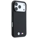 BMW futerał do IPHONE 18 Pro Max/17 Pro Max kompatybilny z MagSafe (Carbon Metal Logo) czarny