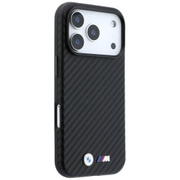 BMW futerał do IPHONE 18 Pro Max/17 Pro Max kompatybilny z MagSafe (Carbon Metal Logo) czarny