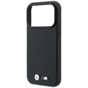 BMW futerał do IPHONE 18 Pro Max/17 Pro Max kompatybilny z MagSafe (Carbon Metal Logo) czarny