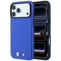 BMW futerał do IPHONE 18 Pro Max/17 Pro Max kompatybilny z MagSafe (Carbon Metal Logo) niebieski