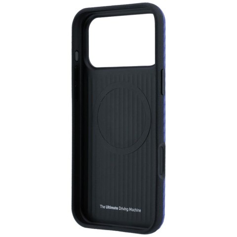 BMW futerał do IPHONE 18 Pro Max/17 Pro Max kompatybilny z MagSafe (Carbon Metal Logo) niebieski