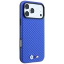 BMW futerał do IPHONE 18 Pro Max/17 Pro Max kompatybilny z MagSafe (Carbon Metal Logo) niebieski