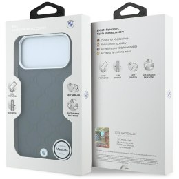 BMW futerał do IPHONE 18 Pro Max/17 Pro Max kompatybilny z MagSafe (Sign Deboss Quilted Metal Logo) antracytowy