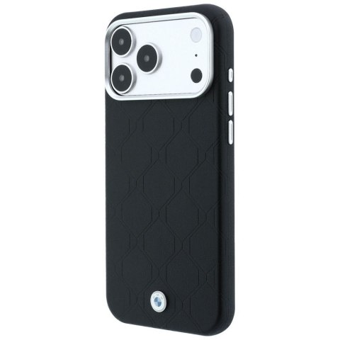 BMW futerał do IPHONE 18 Pro Max/17 Pro Max kompatybilny z MagSafe (Sign Deboss Quilted Metal Logo) czarny