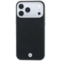 BMW futerał do IPHONE 18 Pro Max/17 Pro Max kompatybilny z MagSafe (Sign Deboss Quilted Metal Logo) czarny