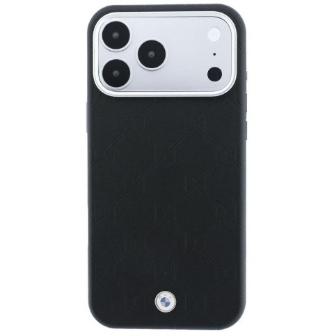 BMW futerał do IPHONE 18 Pro Max/17 Pro Max kompatybilny z MagSafe (Sign Deboss Quilted Metal Logo) czarny