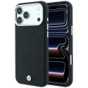 BMW futerał do IPHONE 18 Pro Max/17 Pro Max kompatybilny z MagSafe (Sign Deboss Quilted Metal Logo) czarny