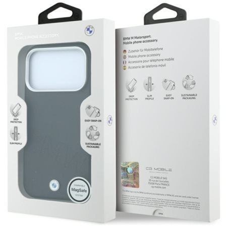BMW futerał do IPHONE 18 Pro Max/17 Pro Max kompatybilny z MagSafe (Sign Inclined Deboss Letters) czarny