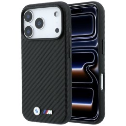BMW futerał do IPHONE 18 Pro/17 Pro kompatybilny z MagSafe (Carbon Metal Logo) czarny