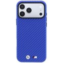 BMW futerał do IPHONE 18 Pro/17 Pro kompatybilny z MagSafe (Carbon Metal Logo) niebieski