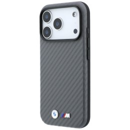 BMW futerał do IPHONE 18 Pro/17 Pro kompatybilny z MagSafe (Carbon Metal Logo) szary