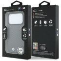BMW futerał do IPHONE 18 Pro/17 Pro kompatybilny z MagSafe (Carbon Metal Logo) szary