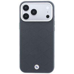 BMW futerał do IPHONE 18 Pro/17 Pro kompatybilny z MagSafe (Sign Deboss Quilted Metal Logo) antracytowy