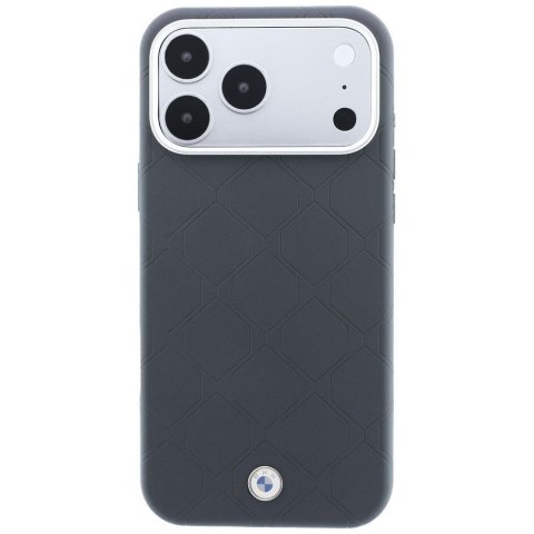 BMW futerał do IPHONE 18 Pro/17 Pro kompatybilny z MagSafe (Sign Deboss Quilted Metal Logo) antracytowy