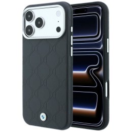 BMW futerał do IPHONE 18 Pro/17 Pro kompatybilny z MagSafe (Sign Deboss Quilted Metal Logo) antracytowy