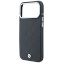 BMW futerał do IPHONE 18 Pro/17 Pro kompatybilny z MagSafe (Sign Deboss Quilted Metal Logo) antracytowy