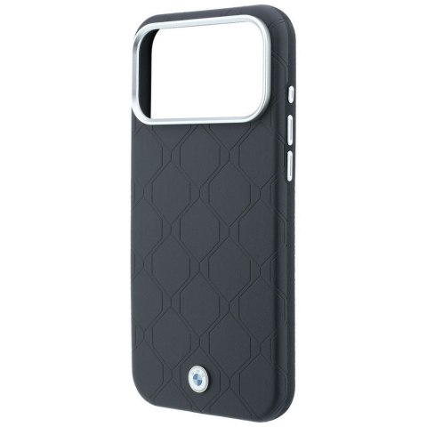 BMW futerał do IPHONE 18 Pro/17 Pro kompatybilny z MagSafe (Sign Deboss Quilted Metal Logo) antracytowy