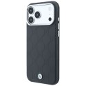 BMW futerał do IPHONE 18 Pro/17 Pro kompatybilny z MagSafe (Sign Deboss Quilted Metal Logo) antracytowy