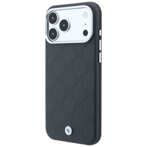BMW futerał do IPHONE 18 Pro/17 Pro kompatybilny z MagSafe (Sign Deboss Quilted Metal Logo) antracytowy