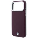 BMW futerał do IPHONE 18 Pro/17 Pro kompatybilny z MagSafe (Sign Deboss Quilted Metal Logo) burgundowy