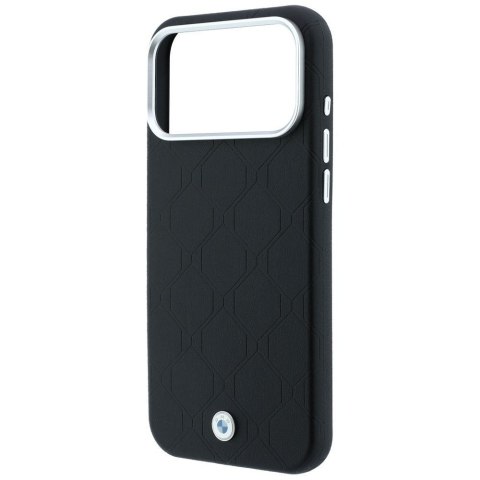 BMW futerał do IPHONE 18 Pro/17 Pro kompatybilny z MagSafe (Sign Deboss Quilted Metal Logo) czarny