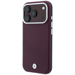 BMW futerał do IPHONE 18 Pro/17 Pro kompatybilny z MagSafe (Sign Inclined Deboss Letters) burgundowy