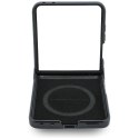 BMW futerał do SAMSUNG GALAXY Z FLIP 8 kompatybilny z MagSafe (Leather Perforated Tricolor Stripe Metal Logos) czarny