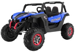 Buggy SuperStar dla dzieci Niebieski + MP4 + Napęd 4x4 + Pilot + Bagażnik + LED + Blokada drzwi